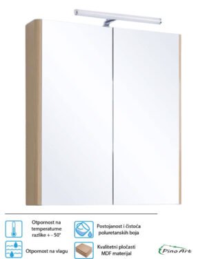 Ogledalo sa ormarićem 65x78.3cm Pino Art-Soft-drvo