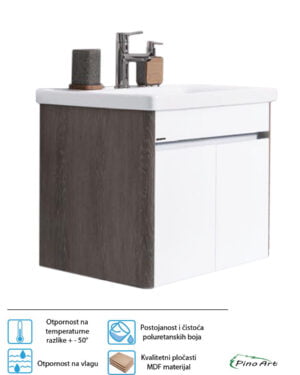 Lavabo sa ormarićem 65cm Pino Art-Toledo-V-dark