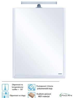 Ogledalo sa etažerom-led-svetlom 60x80cm Pino-Art-Luxor